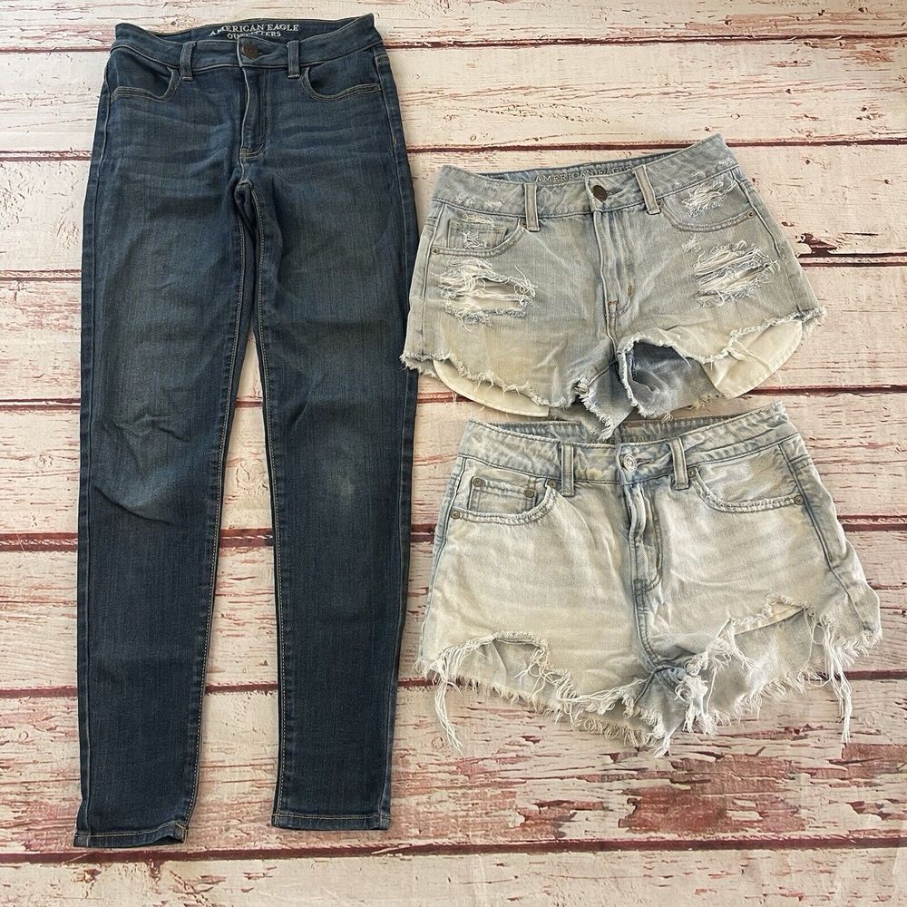 American Eagle Jeans Short & Jeans Size 0 Lot Of 3 Women's